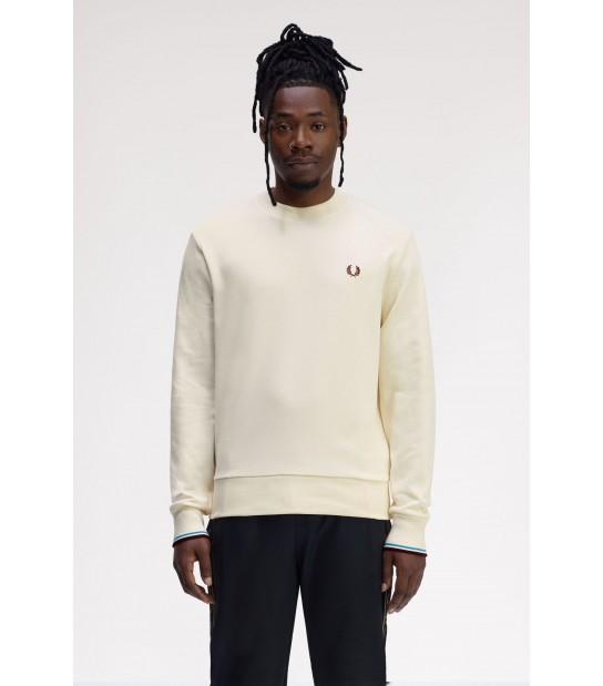 Sudadera Fred Perry Con Cuello Redondo Color Crudo