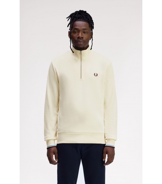 Sudadera Fred Perry  Con Media Cremallera Color Crudo