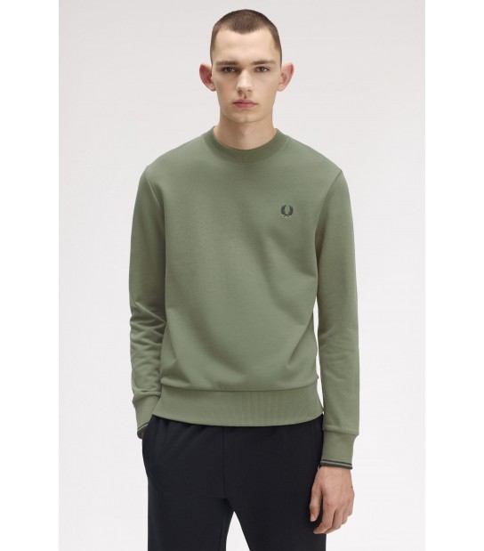 Sudadera Fred Perry Con Cuello Redondo Color Verde Laurel