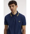 Polo Fred Perry M3600 02B Azul tennis/Cebada limón