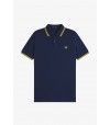 Polo Fred Perry M3600 02B Azul tennis/Cebada limón