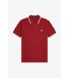 Polo Fred Perry M3600 07B Rojo tostado/ Blanco nieve
