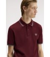 Polo Fred Perry M3600 08B Rojo oscuro/ Azul