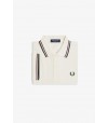 Polo Fred Perry M3600 84A Crudo/ Rojo oscuro/ Verde