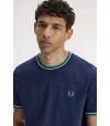 Camiseta Fred Perry M1588 86A Azul/ Blanco/ Verde