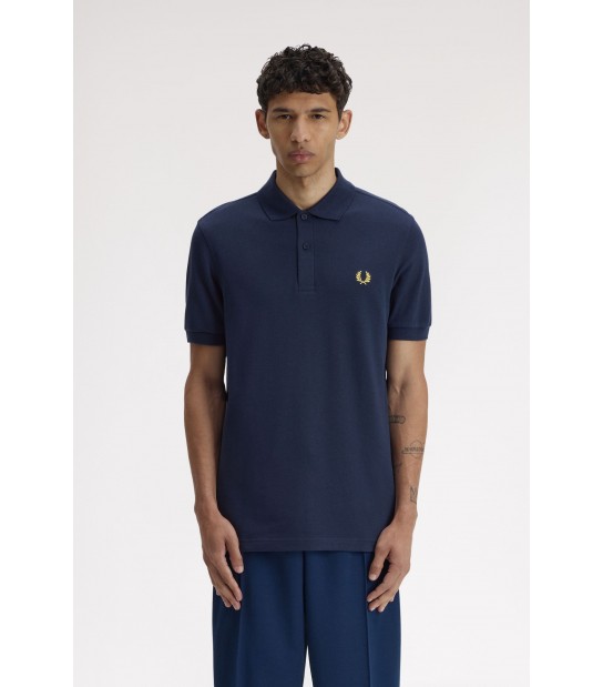 Polo Fred Perry M6000 02B Azul tenis/ Cebada limón