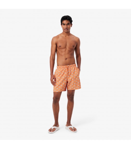 Bañador Lacoste MH1851 IY0 Naranja y azul