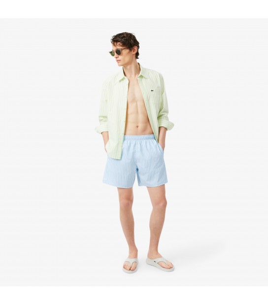 Bañador Lacoste MH1901 3IL Azul claro y blanco