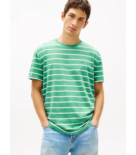 Camiseta Tommy Jeans 22544L5Y Verde y Blanco